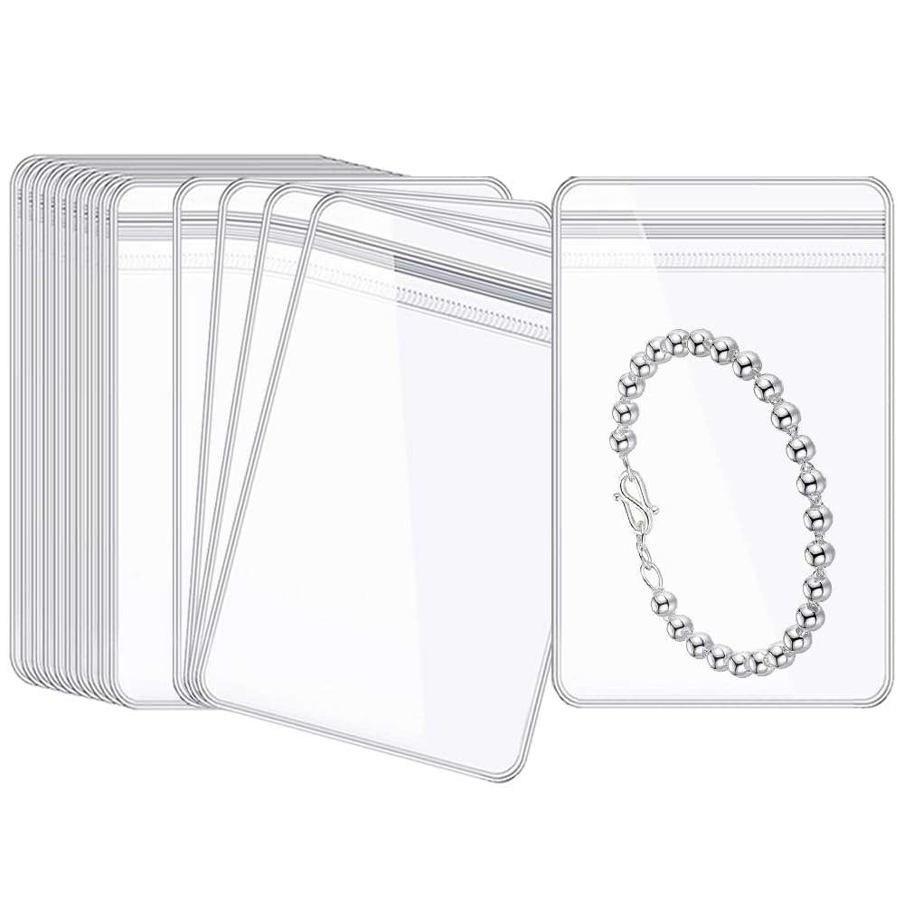 樂天商城 - ESJNNK ジュエリー袋 約50枚入 pvc チャック付き 袋 パッキング アクセサリー ビニール ジュエリーポーチ 透明 密封 抗酸化 変色防止 ジッパー付き袋 ミニサイズ (9x13cm 50枚)