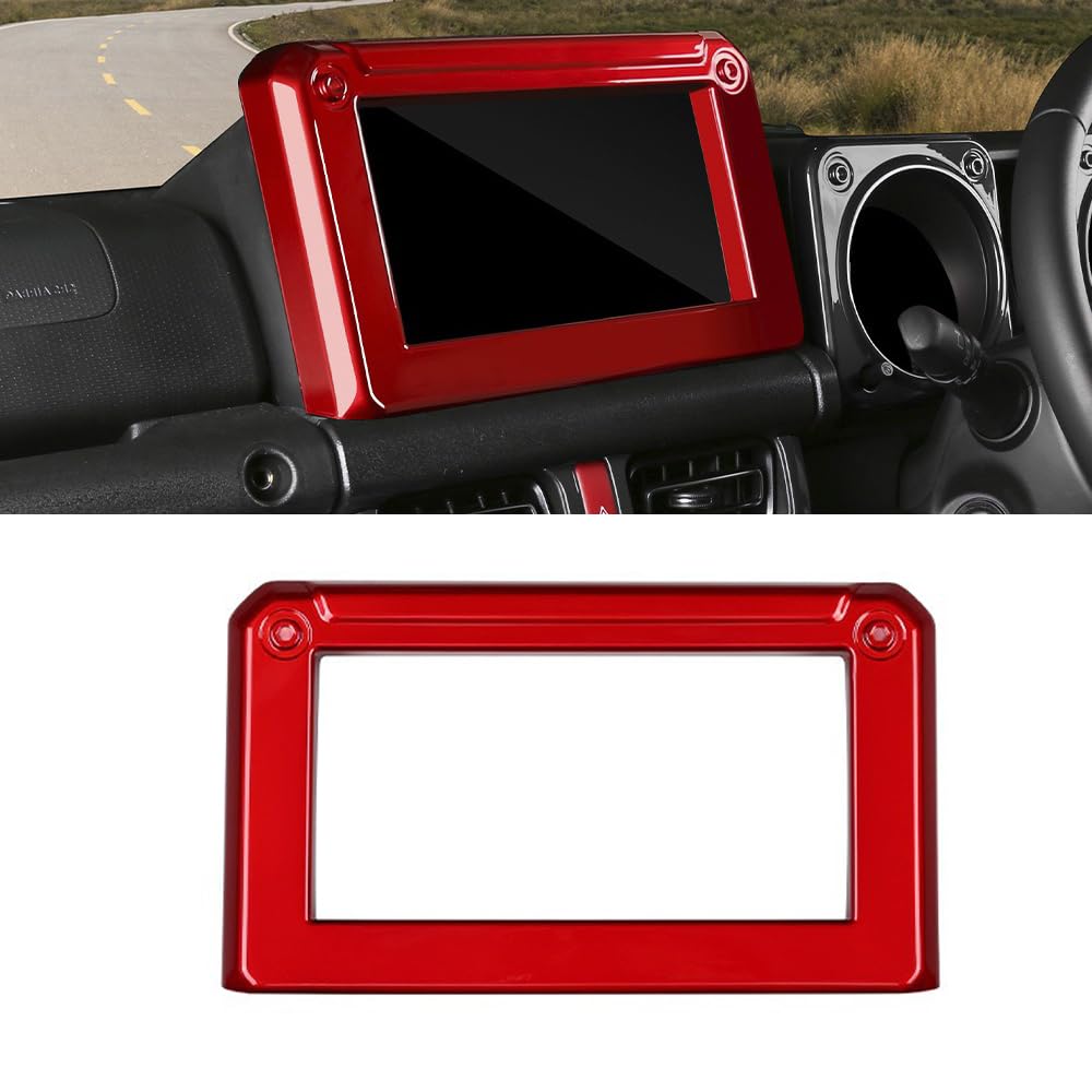 新型 ジムニーノマド JC74 5ドア ジムニーシエラ JB74 ジムニー JB64 コンソールナビパネル ナビカバー ナビゲーションスクリーンフレーム インテリアパネル カスタム 内装パーツ 車種専用設計 アクセサリー レッド