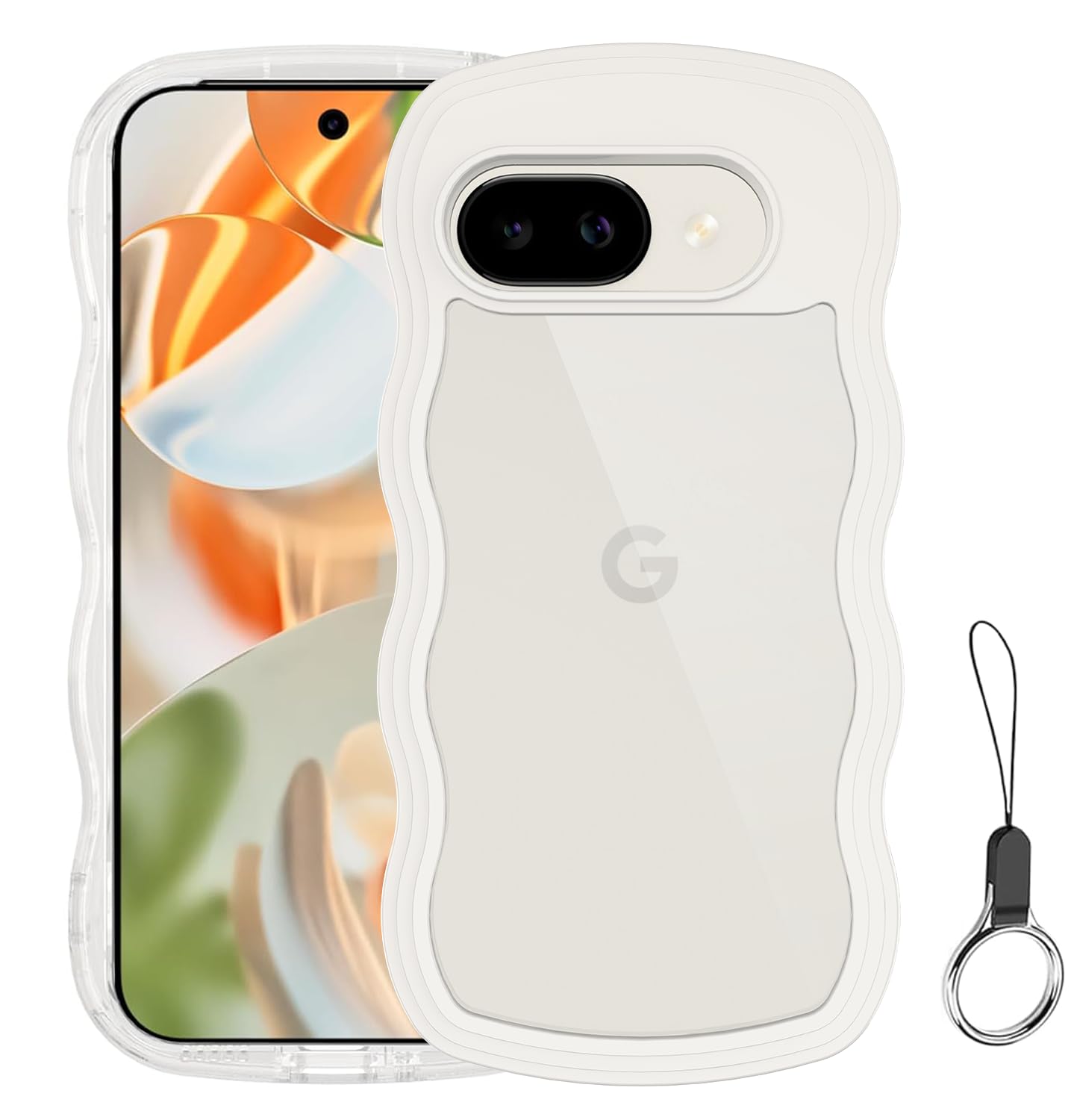 Google Pixel 9A ケース クリア ウェーブ ピクセル 9A TPU波状フレーム うねうね グーグル ピクセル9A 滑り止め スマホケースウェーブ デザイン 手にフィット 韓国 可愛い 女性用 女子向け 透明 ケースカバー 人気 落下防止 耐衝