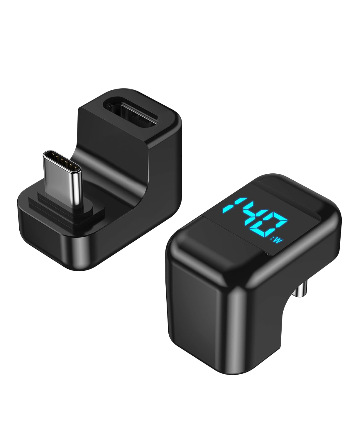 ELUTENG USB Type C 変換アダプタ 出力スクリーン表示 2個セット U字型アダプタ PD 140W急速充電 U字型USB C アダプタ 40Gbpsデータ転送 タイプc 変換コネクタ オスメス 8K@60Hz映像出力 ワット 電圧 電流数見