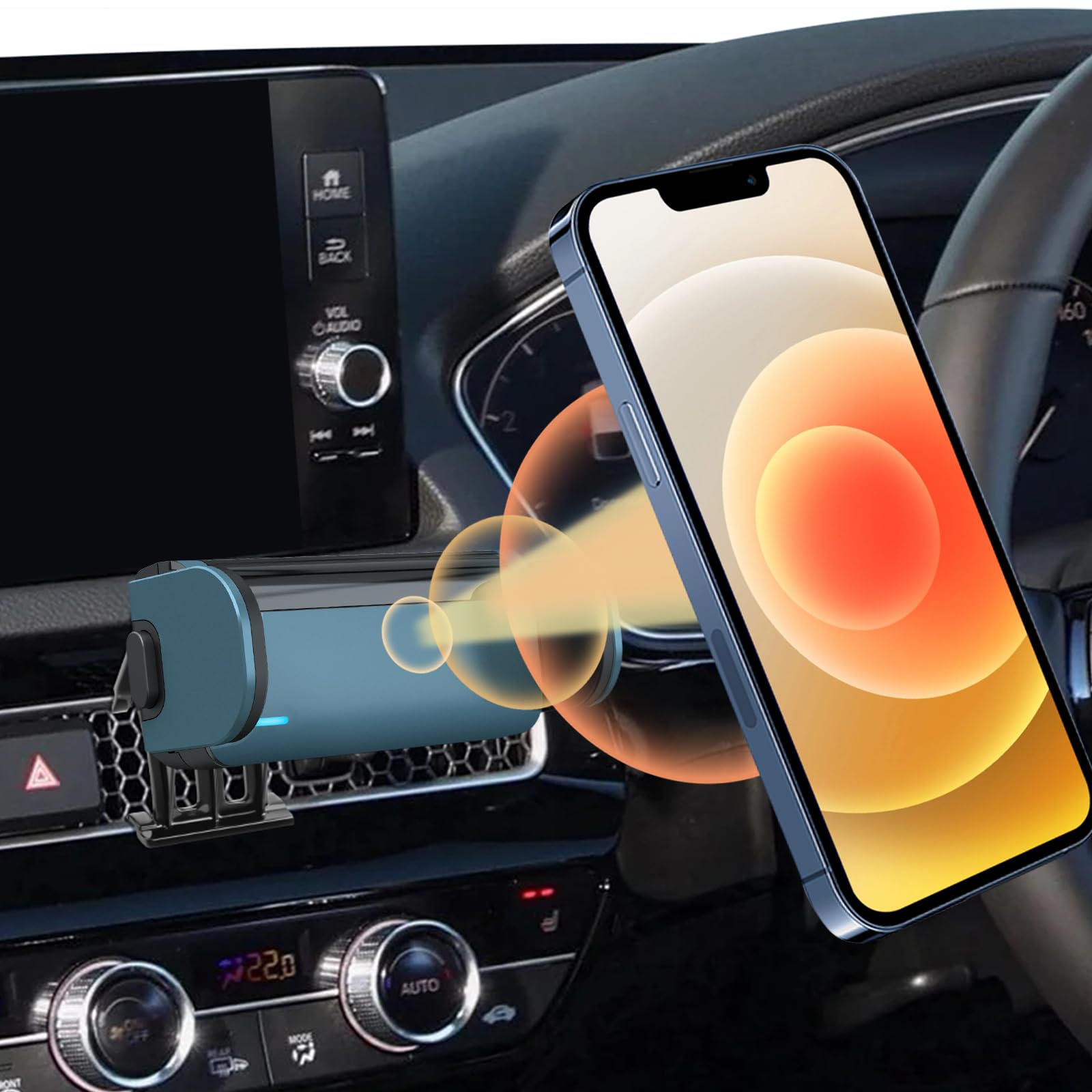 LUWU シビック 11代目 専用 スマホホルダー スマホスタンド ホンダ Civic アクセサリー 車載ホルダー カーマウント 携帯電話マウント 電動型 安定 360度回転 片手操作 シビック専用 SGS品質認証