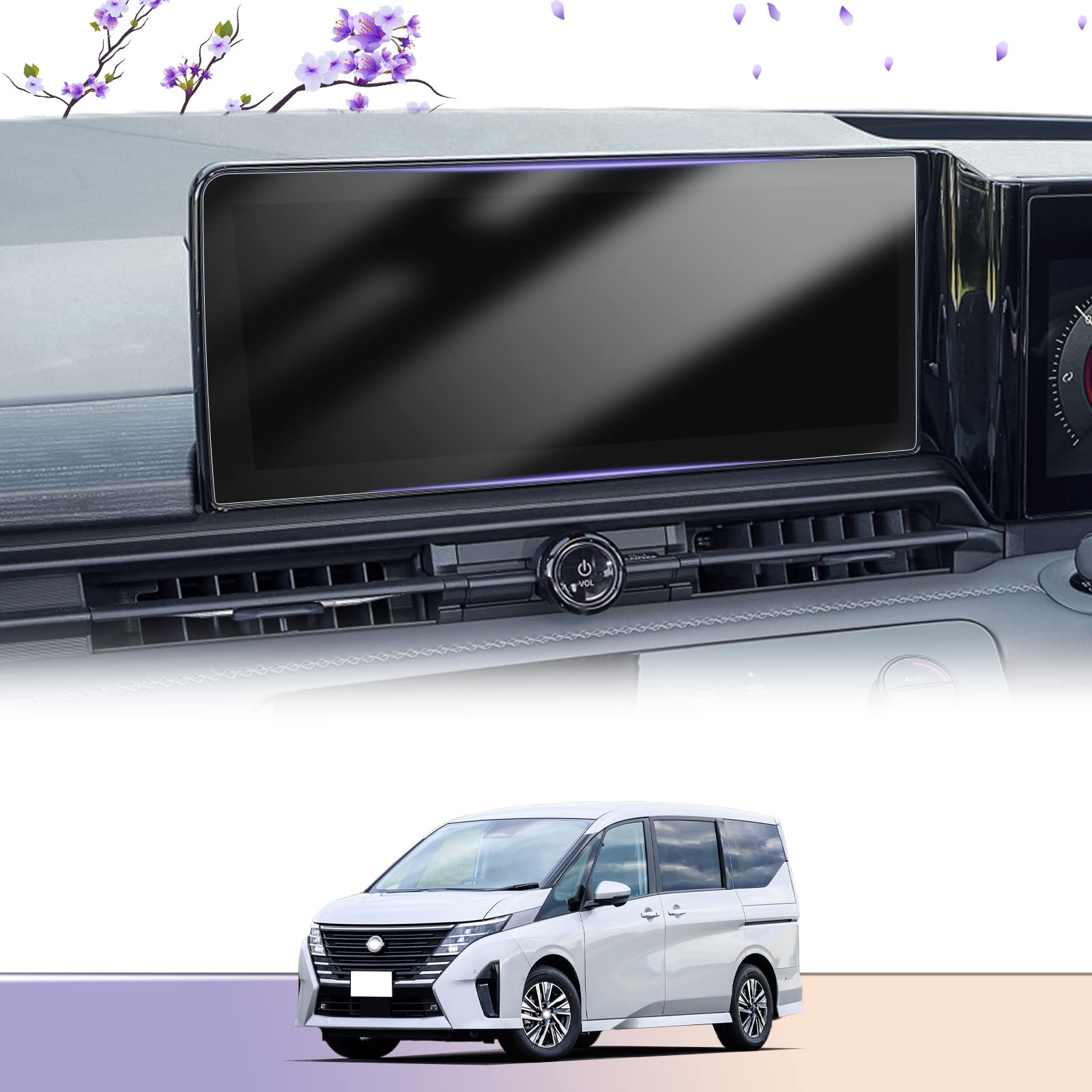 LUWU セレナ 専用 日産 セレナ 12.3インチ NissanConnectナビ ナノテク保護フィルム 4H 高感度タッチ ..