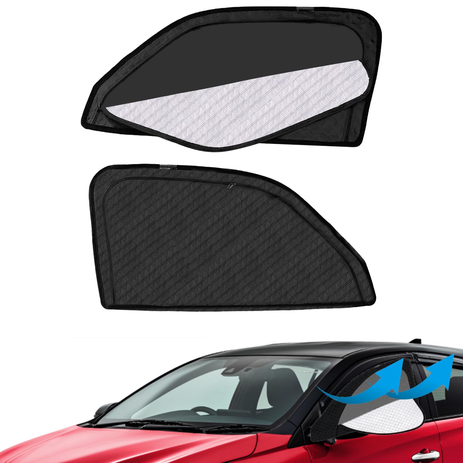 強化版 ホンダ との互換性あり フィット FIT サンシェード マグネット式 サイド用 車窓日よけ 車中泊 車種専用 2in1一体式 カーシェード 遮光 メッシュカーテン 車内の目隠 防蚊 日除け 通気性 UVカット 紫外線カット 虫よけ 折り畳み式 簡単