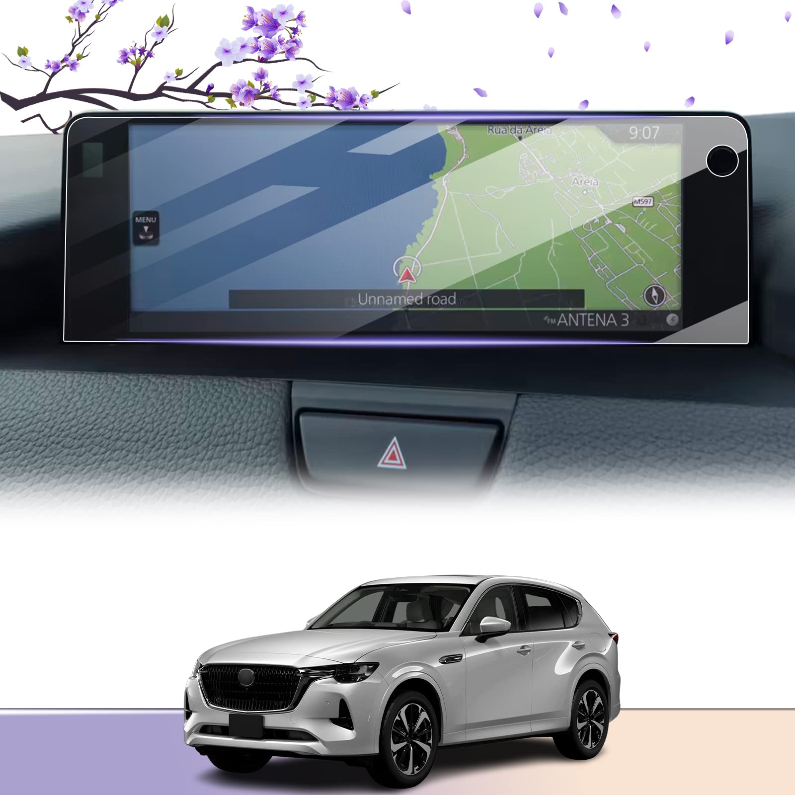 LUWU マツダCX-60/CX-80 12.3インチナビ保護フィルム 2枚セット 12.3インチセンターディスプレイ 4H 高..