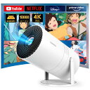 YOWHICK プロジェクター 家庭用【Android TV搭載・APP利用可能・270°回転】プロジェクター 小型 18000LM 1080P Wi-Fi6 4K対応 天井投影 自動台形補正 Bluetooth5.3 HiFiスピーカー内蔵 ホーム 50