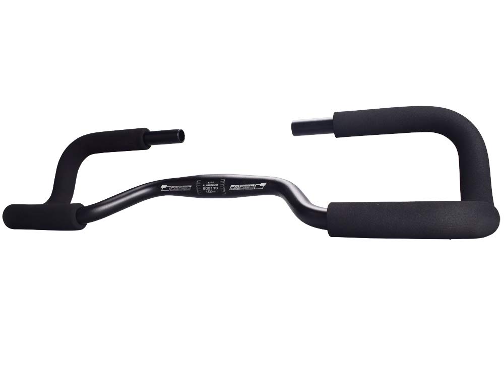 Rakuten - UPANBIKE バイクの蝶のハンドルバー 31.8mm アルミニウム合金 ワイド 3D 休憩バー 上昇バー スポンジカバー付きトレッキングマウンテンバイクロードバイク用(31.8mm*620mm)