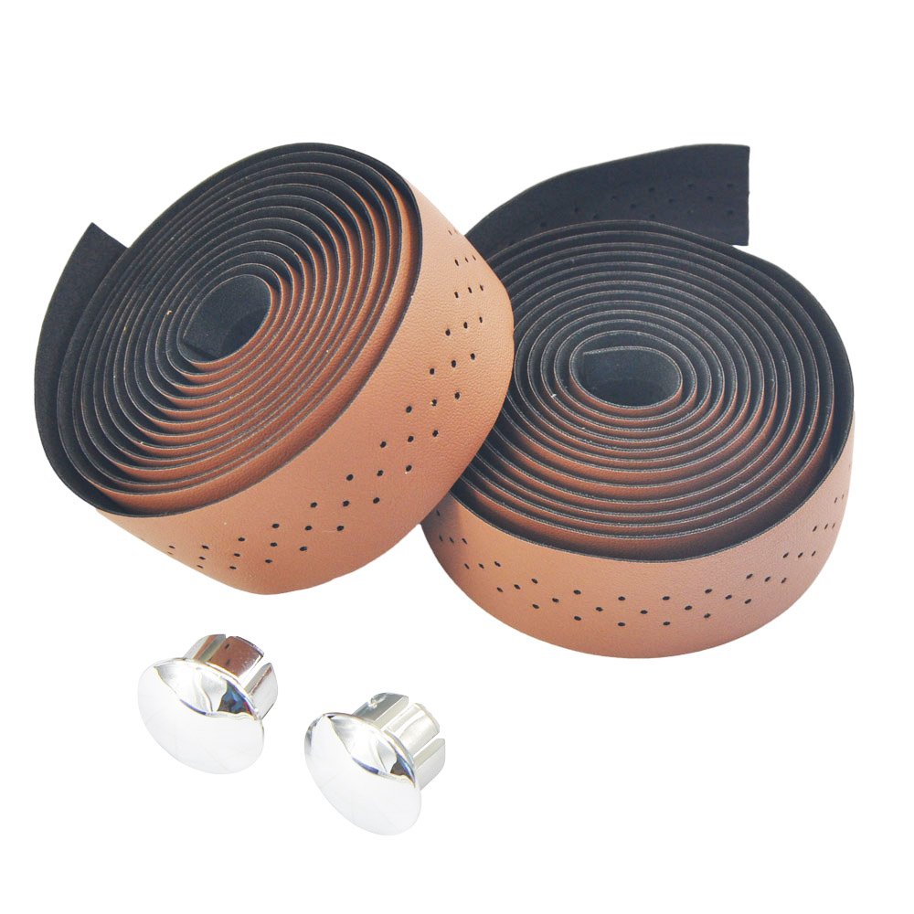 樂天商城 - UPANBIKE 自転車 ハンドルバー テープ と 通気気孔 ために ロードバイク 固定式自転車(2個/セット,ブラウン)