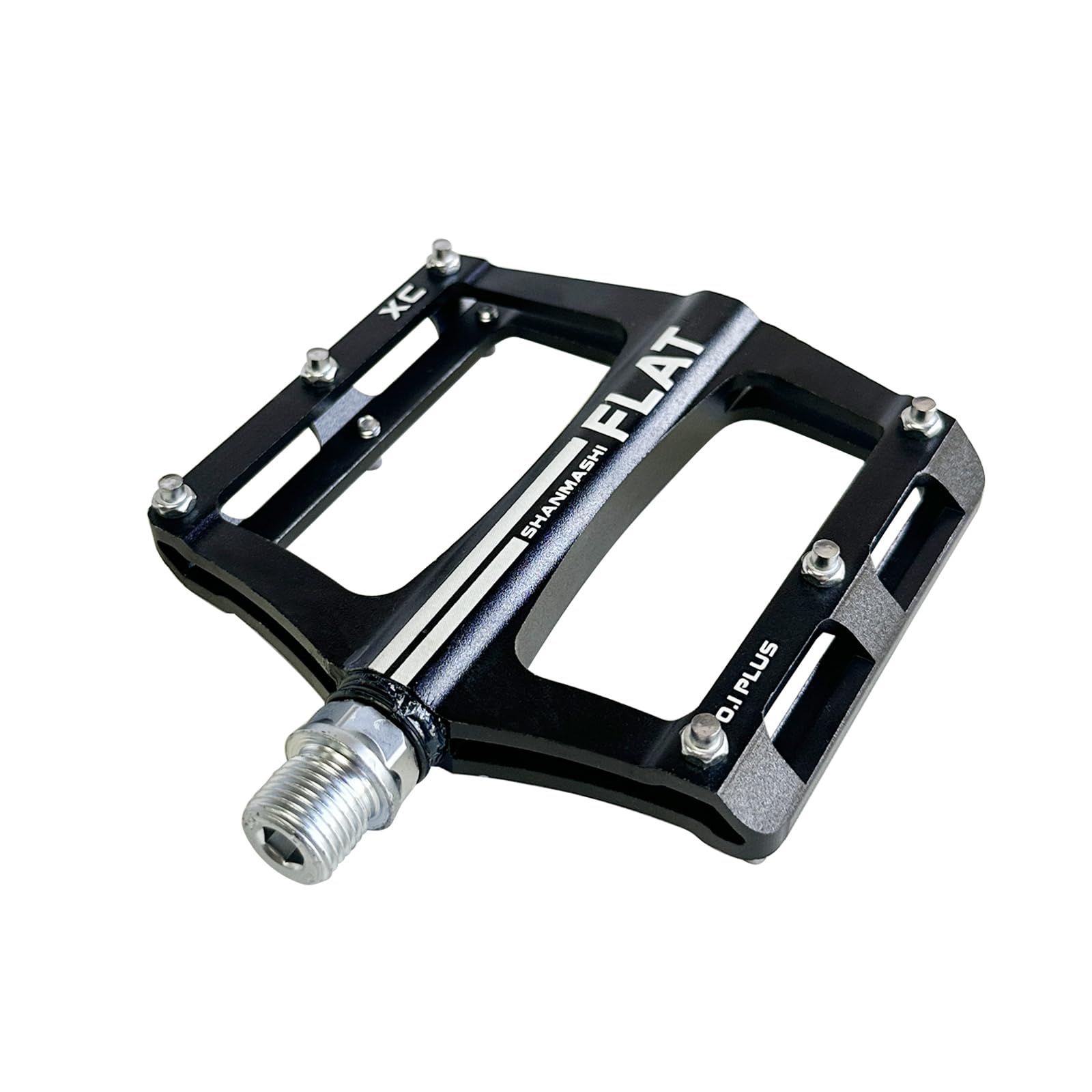 Rakuten - UPANBIKE マウンテン バイク ベアリング ペダル 9/16'' スピンドル アルミ 合金 フラット プラットフォーム Bmx Mtb ロード 自転車用(ブラック)