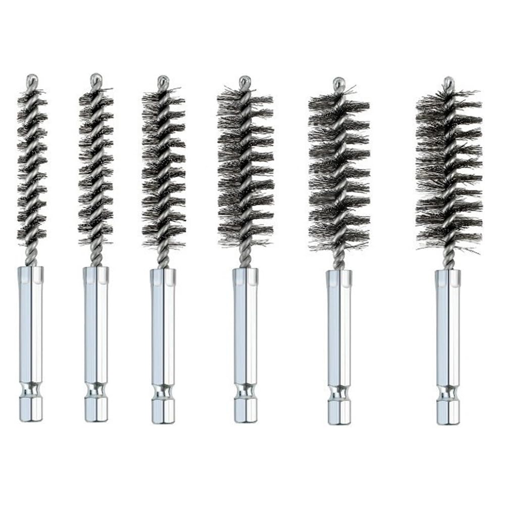 樂天商城 - ESJNNK ワイヤーブラシ 六角軸 真鍮ブラシ 6個入り(8MM、10MM、12MM、15MM、17MM、19MM) 真鍮チューブクリーニングブラシ 電動ドリル用研磨ブラシ パイプブラシ 錆取り 掃除 研磨用 (シルバー, 6つのサイズ)