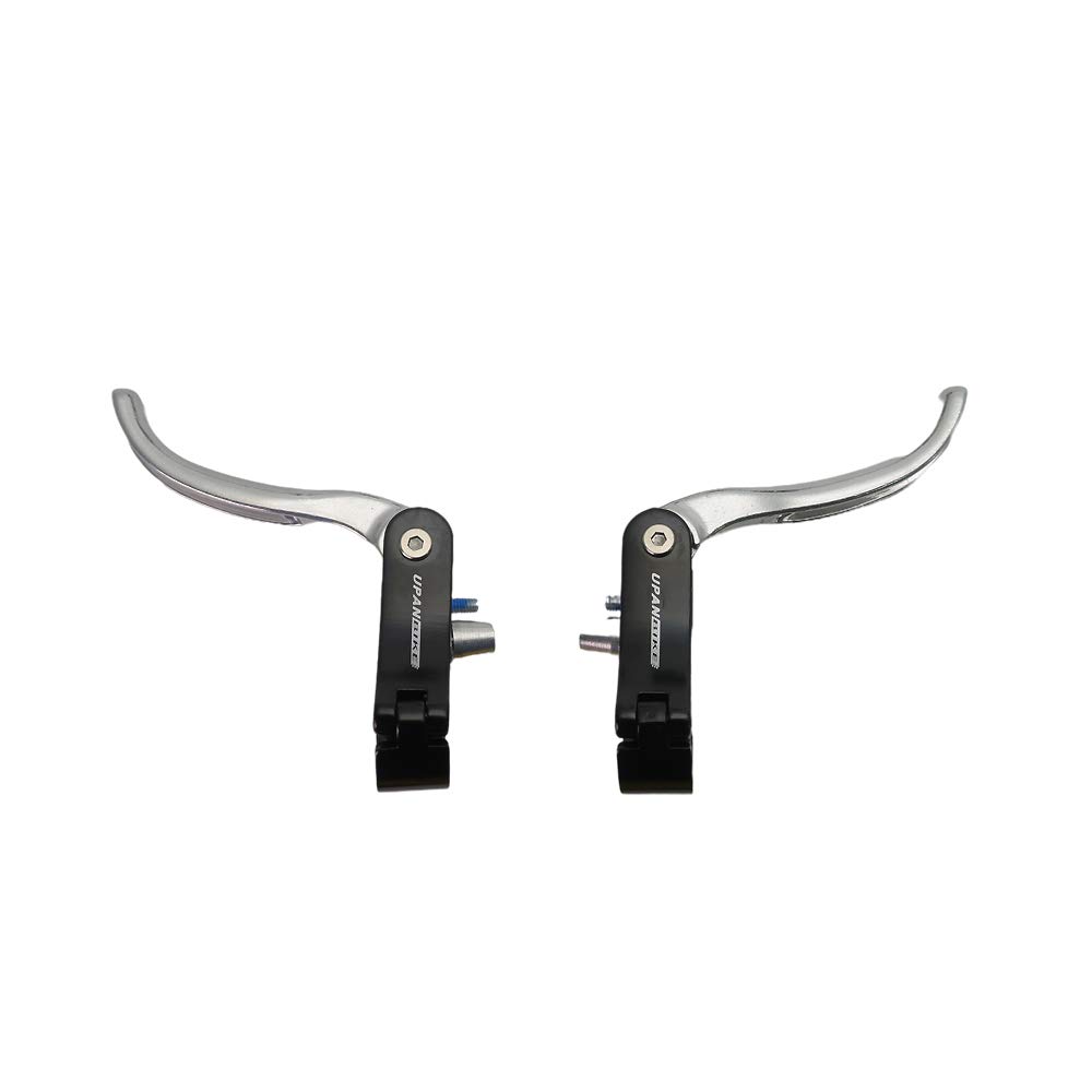 UPANBIKE 自転車用追加ブレーキレバーセット アルミニウム合金 22.2mm 23.8mm ロードバイク用(シルバー..
