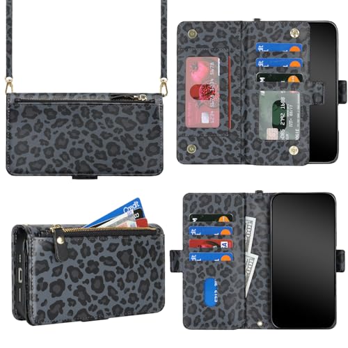 樂天商城 - DEYHU 対応 いphone14Pro Max ケース 手帳型 ショルダー ジッパー式 カード収納 iphone14 Pro Max ケース ファスナー 財布型 肩掛け 大容量 耐衝撃 調節可能な アイフォン14 proMax カバー スタンド機能 フェ