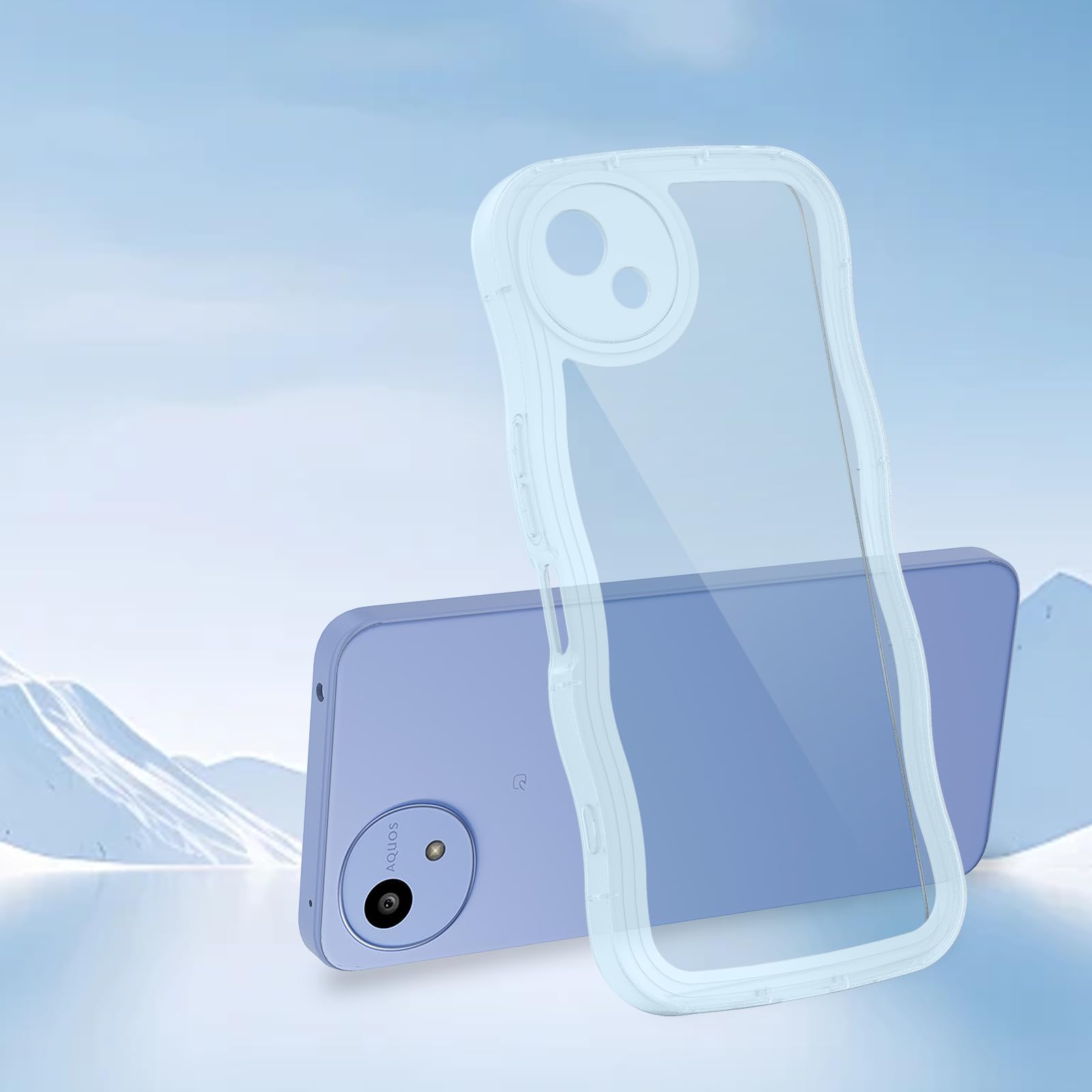 AQUOS wish5 ケース クリアブルー ...の紹介画像2