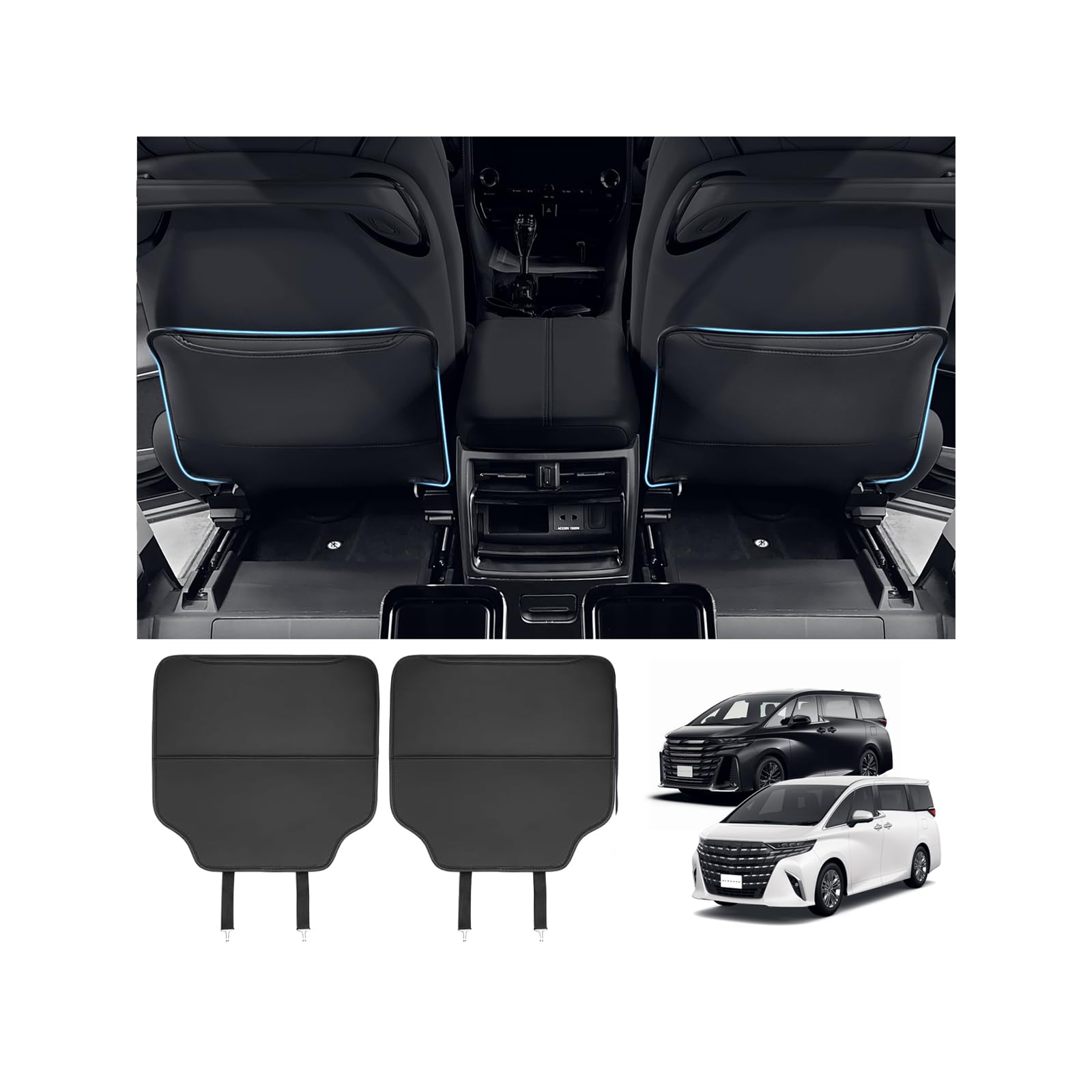 WEIPIN 2025 トヨタ 新型 アルファード 40系 ヴェルファイア キックガード 後部座席 シートカバー 収納..