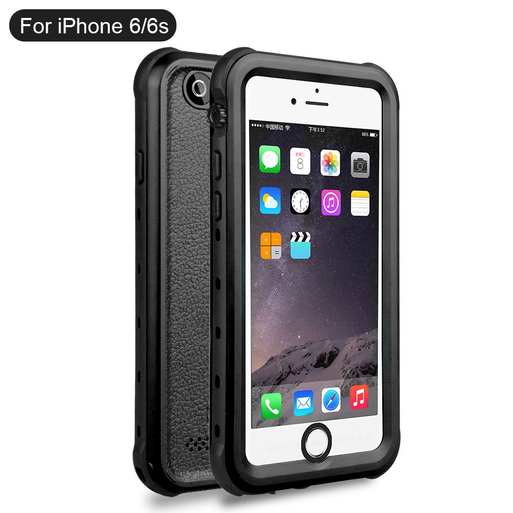 Rakuten - iPhone6 iPhone6s 防水ケース DINGXIN 指紋認証対応 防水 防雪 防塵 耐震 耐衝撃 IP68防水規格 アイフォン6s フォンケース6 防水カバー ストラップホール付き (iPhone6/6s, 黒)