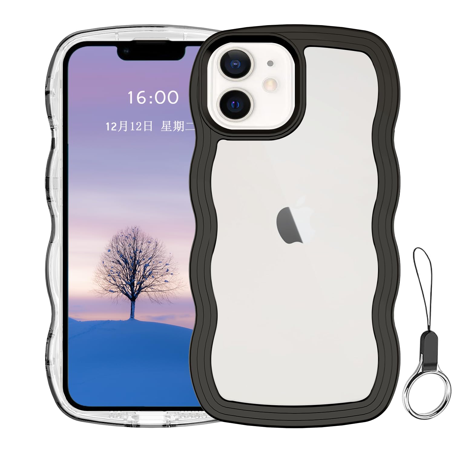 樂天商城 - iPhone 12mini ケース クリア ウェーブ アイフォン 12mini TPU波状フレーム うねうね アイフォン12mini 滑り止め スマホケースウェーブ デザイン 手にフィット 韓国 可愛い 女性用 女子向け 透明 ケースカバー 人気 落下防止