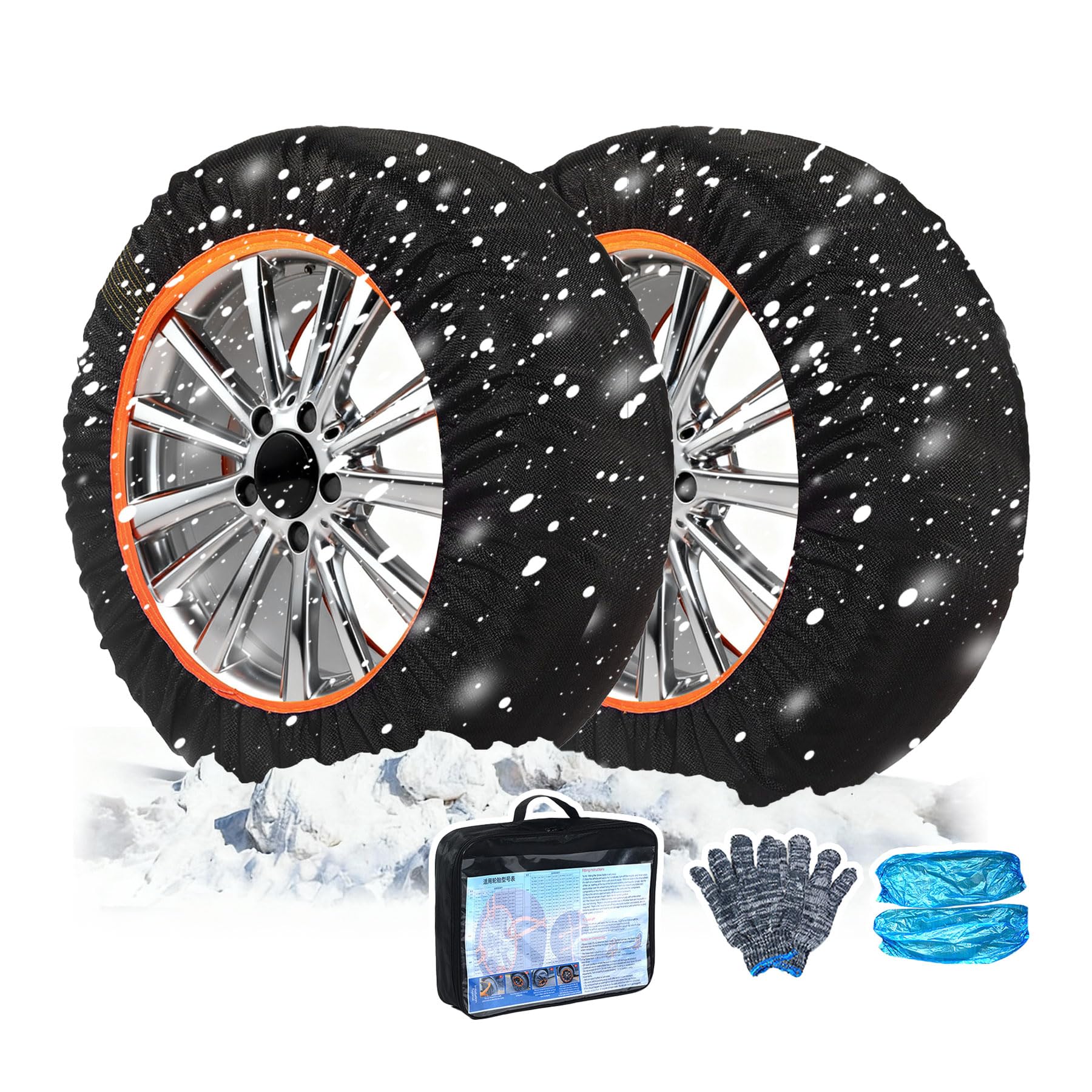 SAGVE（サゲビル） タイヤチェーン 布製 タイヤチェーン 非金属 スノーソックス 滑り止め 簡単 ...