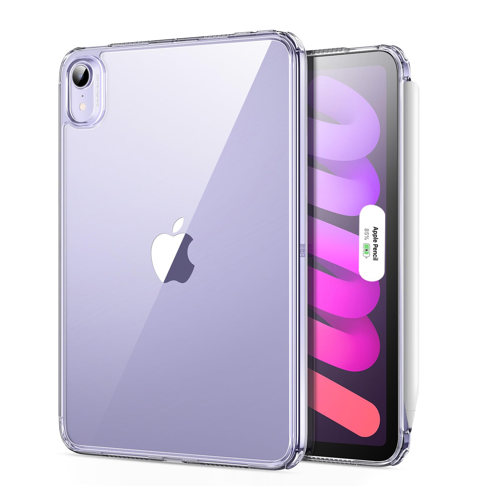 ESR iPad mini7 ケース (A17 Pro 2024) iPad mini 第7/6世代 ケース (8.3インチ 2024/2021) 薄型軽量 耐衝撃 耐落下保護 耐黄変 ハイブリッドケース ハード背面とソフトフレーム Pencil Pro/