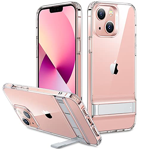 Rakuten - ESR iPhone 13 ケース 2021 メタルキックスタンドケース 特許取得2wayスタンド 落下保護性能改善 スリム 柔軟なフレーム ハード背面 6.1インチ クリア