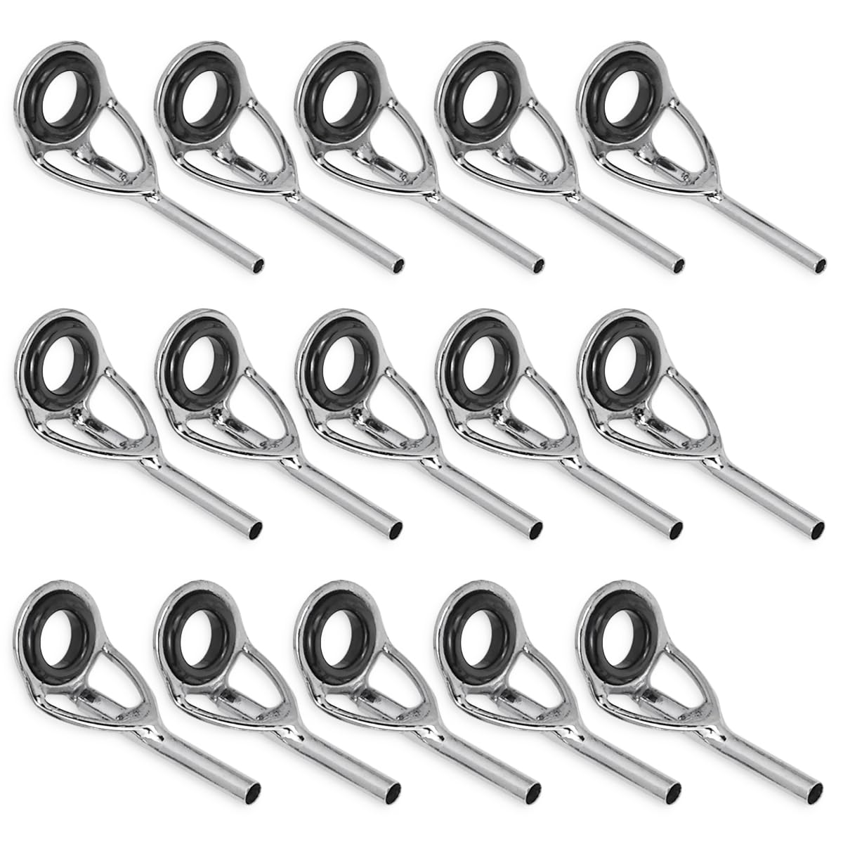 Rakuten - トップガイド 6# ロッドガイド ステンレス 釣り竿 穂先 修理 15点セット (リング内径3.7mm - パイプ内径0.9/1.2/1.4mm)