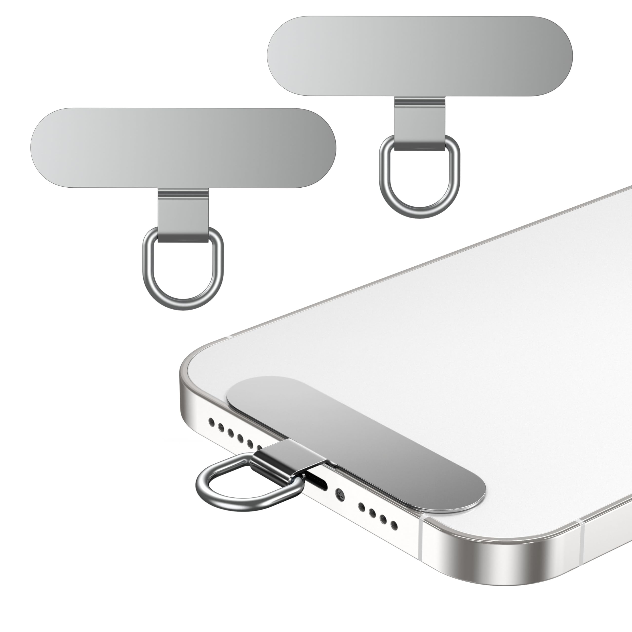 ストラップホルダー スマホ ストラップホルダー [浮きなし曲がれ設計・0.3mm極薄金属製タグパッチ] スマホ ショルダー 携帯ストラップホルダー 落下防止 首掛け 斜めがけ 肩掛け 首かけ 携帯ストラップ iphone android スマホアクセサリ