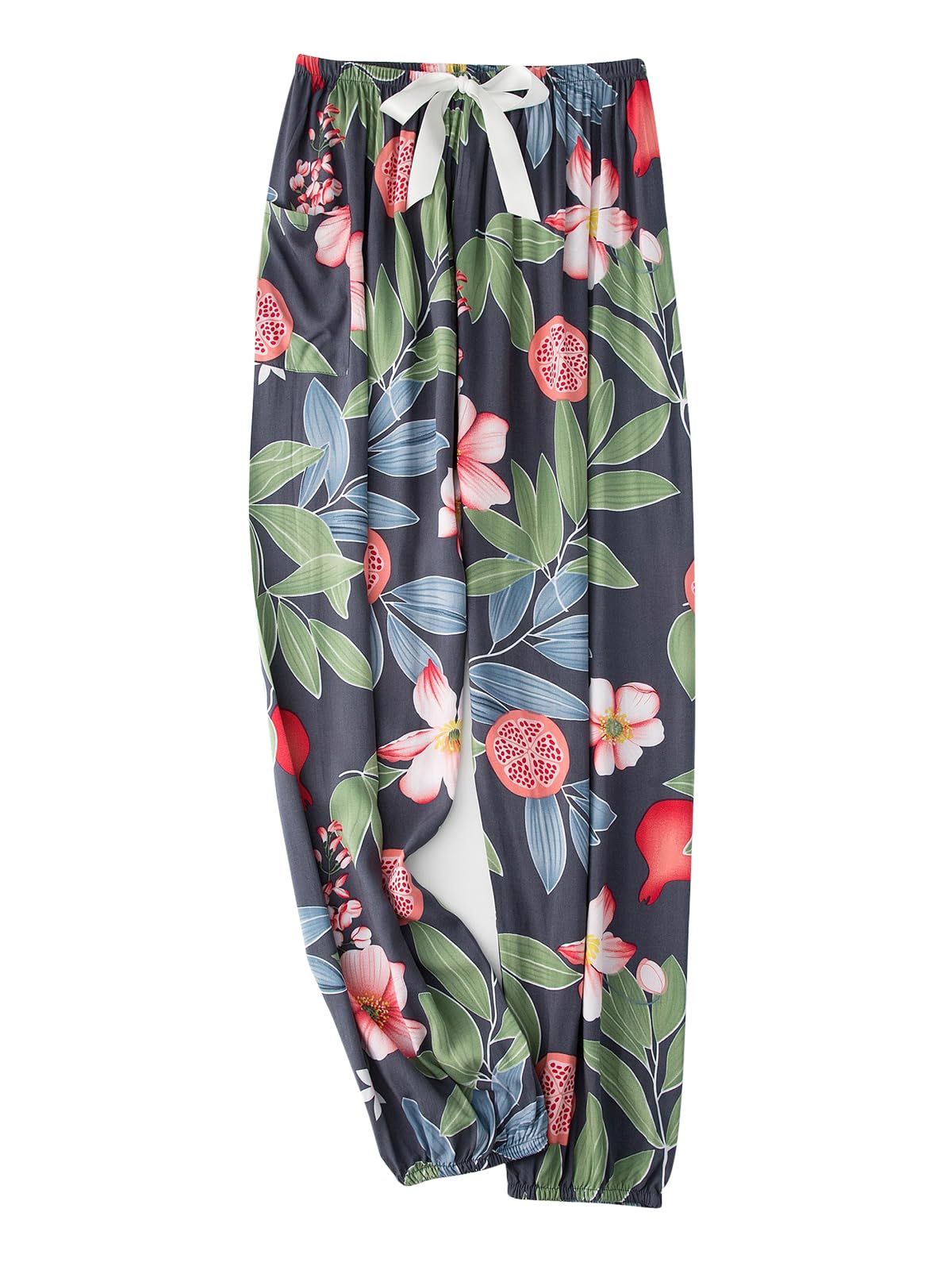 [Euyqs] レディース 極薄 花柄 涼感ゆったりホームパンツ リラックス パンツ パジャマパンツ タイ式ビーチパンツ (色柄#225)