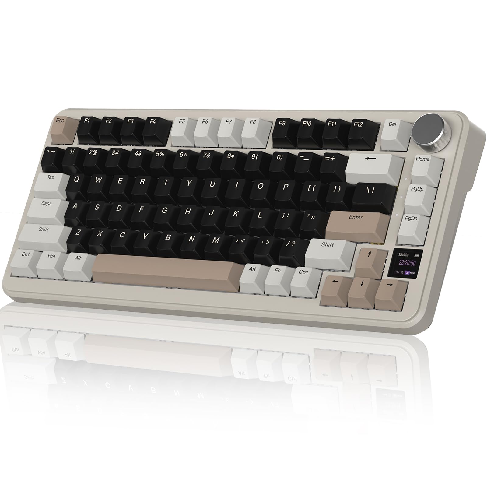 ATTACK SHARK X85Pro ゲーミングメカニカルキーボード ブルーベリースイッチ ガスケットマウント リニア PBTキーキャップOEMカスタマイズ ワイヤレス 無線 3接続モード 2.4G/Bluetooth/USB-C TFTスクリーン ホッ