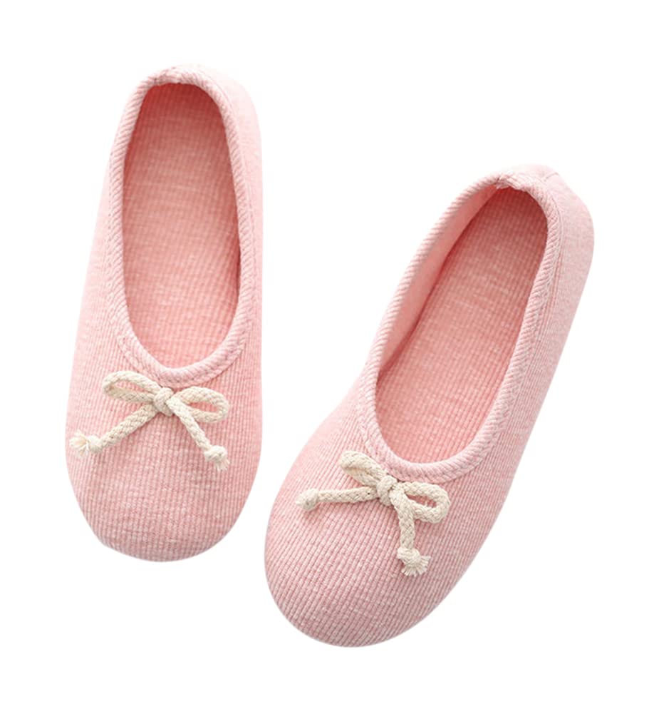 [Euyqs] 室内ばき 介護用シューズ 妊娠 足が腫れ お年寄りシューズ 滑り止め コットンスリッパ (ピンク/結縄, x_s)