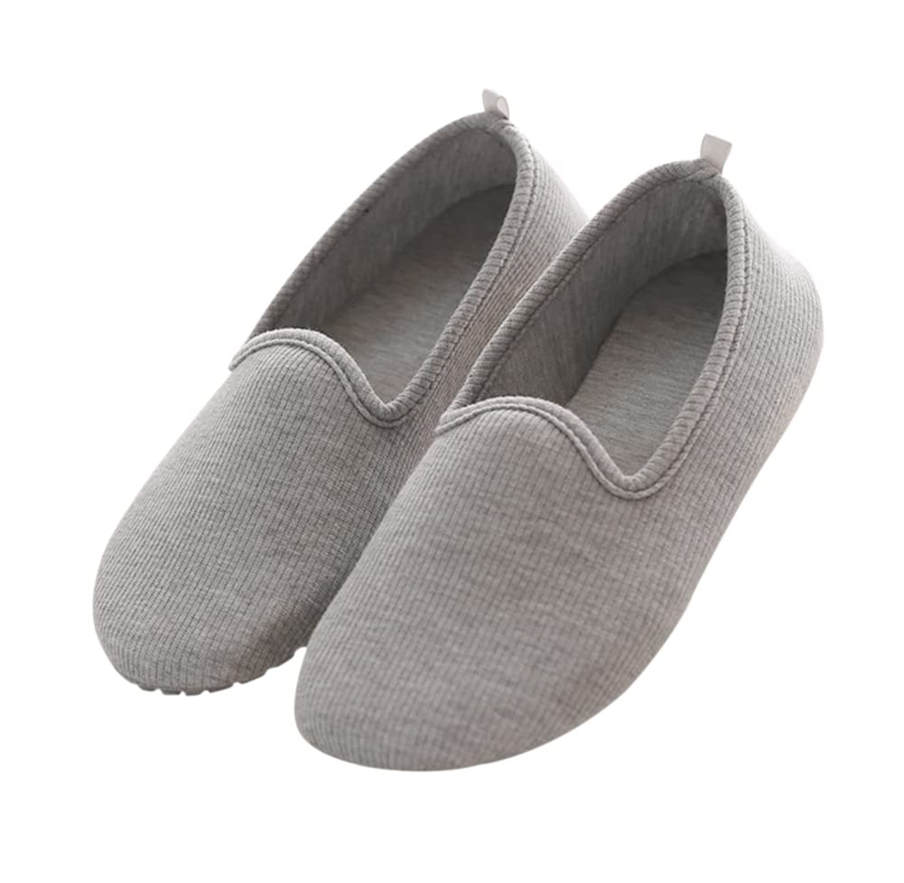 [Euyqs] 室内ばき 介護用シューズ 滑り止め コットンスリッパ (L, 1 グレー, measurement_25_point_0_centimeters)