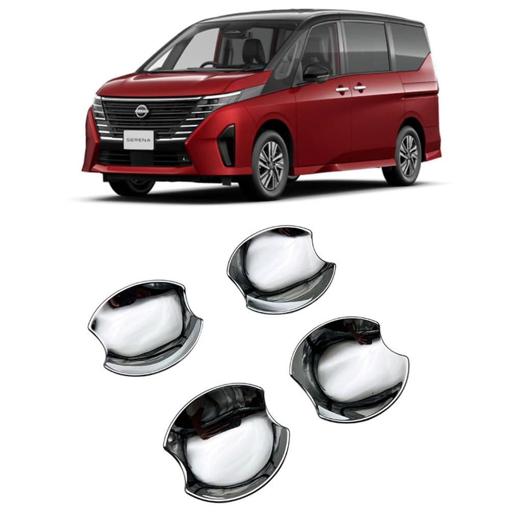 樂天商城 - 新型 日産 セレナ C28 専用 ドアハンドル プロテクター カバー ドアノブプロテクター ステッカー ボウルカバー ドアノブの爪キズ防止 ガーニッシュ 外装パーツ 4PCS 鏡面メッキ仕上