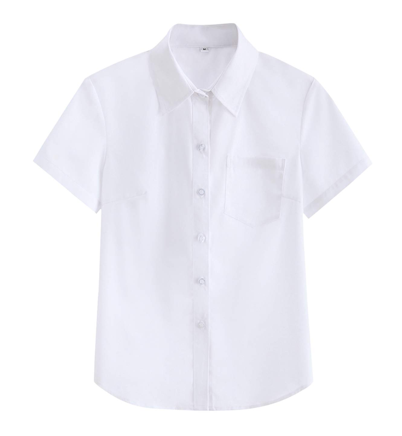 [Euyqs] ワイシャツ レディース 事務服 半袖 学生服シャツ ビジネス ユニフォーム レギュラー ワイシャ..