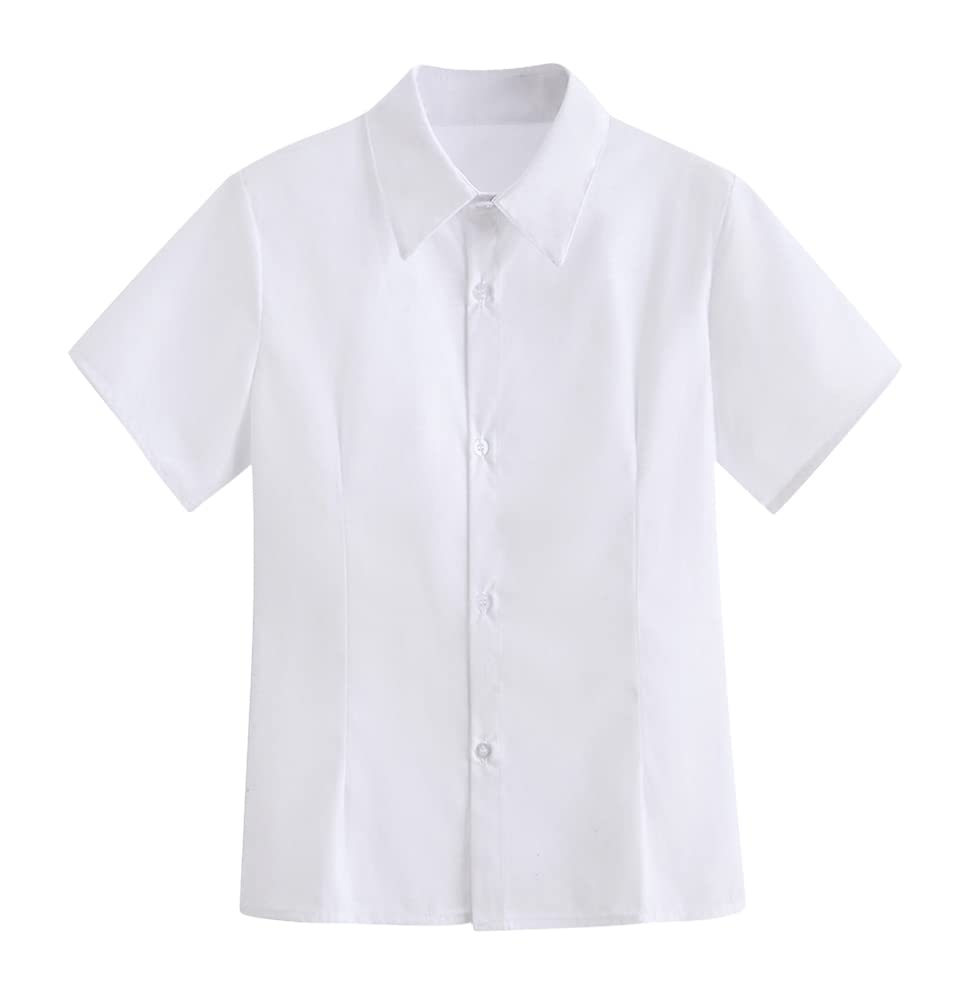 [Euyqs] ワイシャツ レディース 事務服 半袖 学生服シャツ ビジネス ユニフォーム レギュラー ワイシャ..