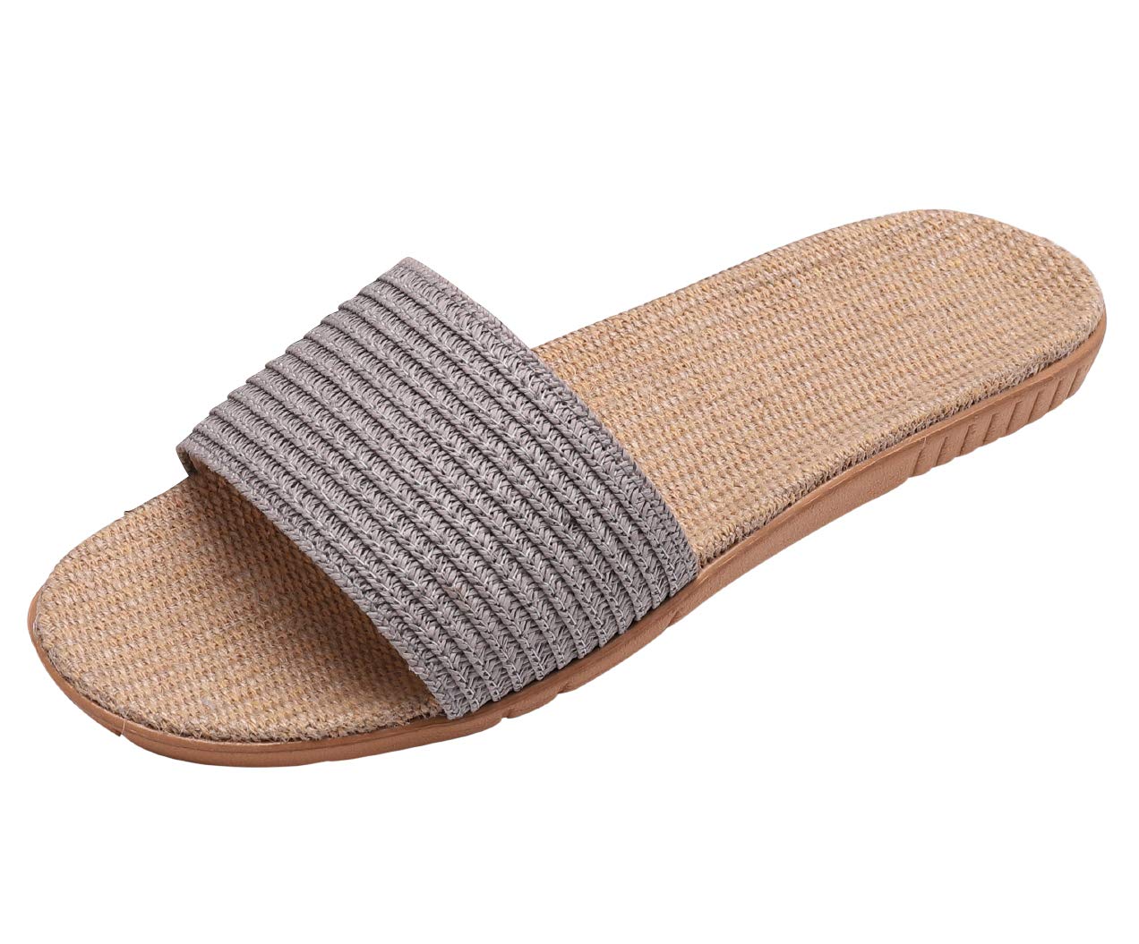 [Euyqs] 麻 スリッパ 室内履き ルームシューズ ベーシック来客用 部屋用 室内 静音 軽量 おしゃれ (#3 グレー, measurement_24_point_5_centimeters)