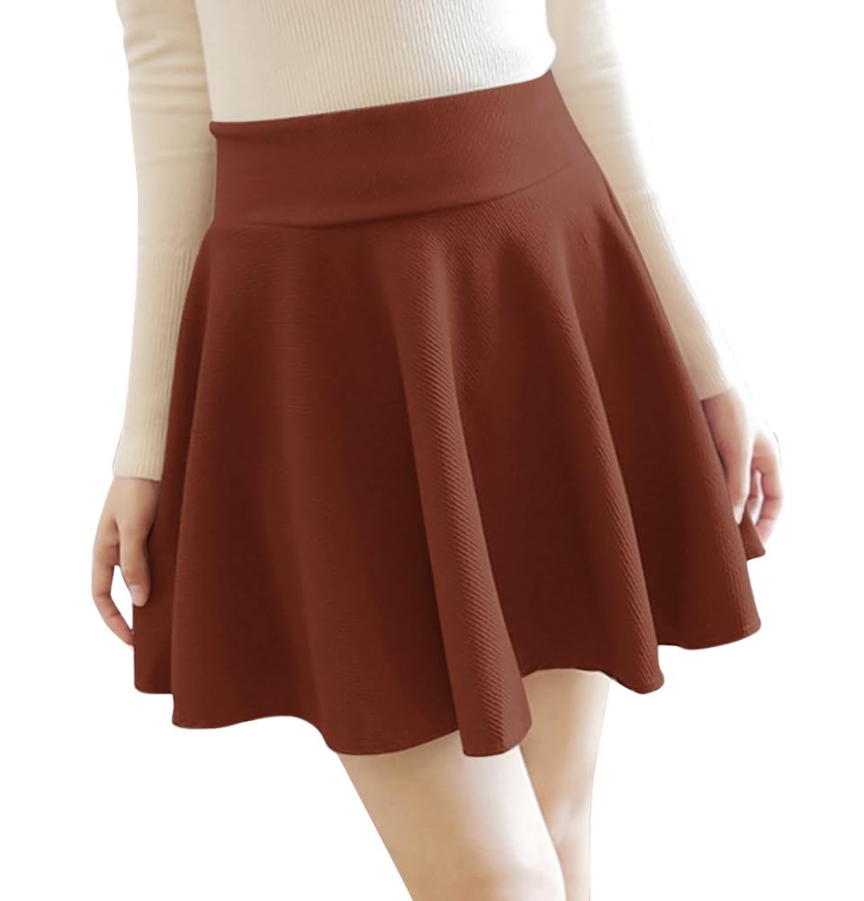 [Euyqs] レデース フレア Aライン ミニスカート ハイウェスト (JP, アルファベット, XL, mini レンガ)