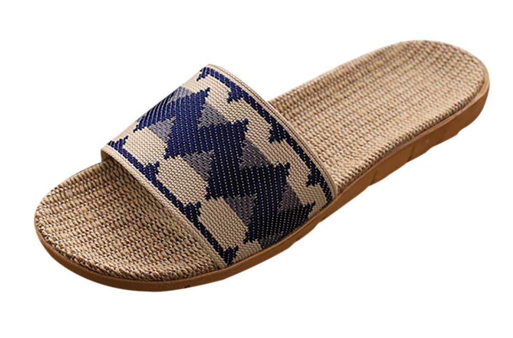 [Euyqs] 居心地の良い屋内亜麻ホームスリッパ滑り止め (#3 ネイビー, 25.0 cm)