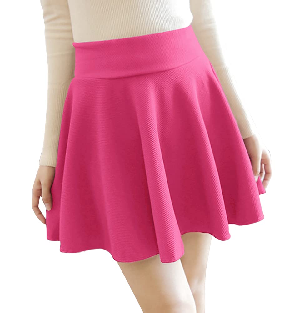 [Euyqs] レデース フレア Aライン ミニスカート ハイウェスト (JP, アルファベット, M, mini ばらいろ)