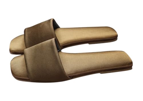 樂天商城 - [Euyqs] 夏の室内外兼用レディーススリッパ 牛筋底滑り止め エレガントシルクツイル (オリーブグリーン, 大人, 26.5 cm, 長さ・寸法・重量（範囲）, 日本の靴のサイズ寸法, 27.0 cm)