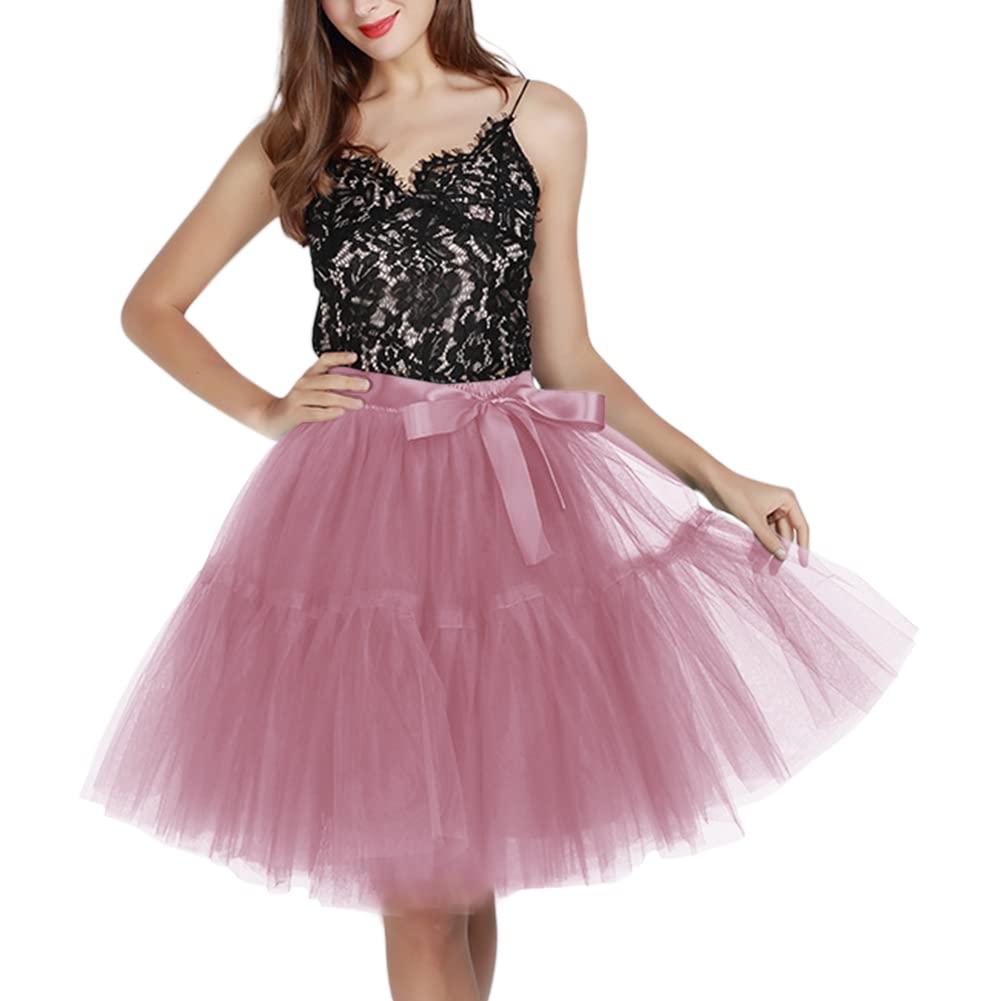 [Euyqs] レディース 多重構造チュールスカート 65cm パニエ ミニスカート ストレッチ ウェスト (JP, ア..