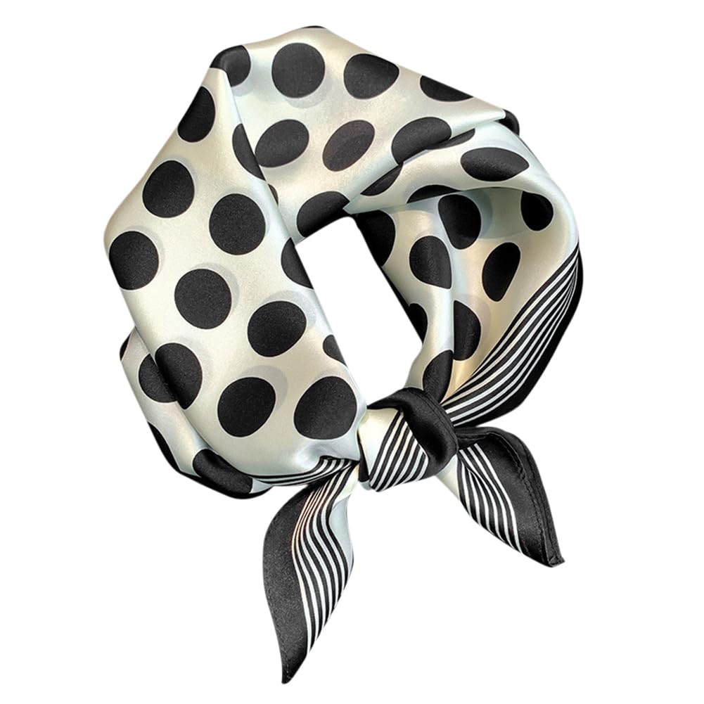 [Euyqs] レディース スカーフ 100% シルク制服用オフィススカーフ ハンカチ (#119 ポルカドット)