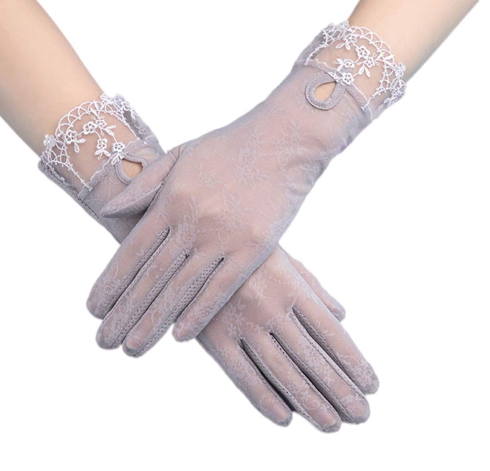 [Euyqs] レディース 手袋 uvカット おしゃれ 自転車 運転 滑止め付 日焼け対策 薄手袋夏 (#3 グレー)