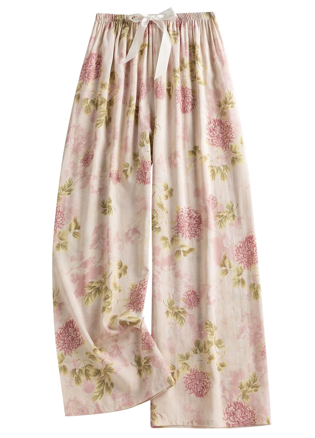 [Euyqs] ルームパンツ 広い脚 レーヨン 涼しい快適な 体型カバー リラックス ルームパンツ (JP, アルファベット, M, #704 ピンクバラ)