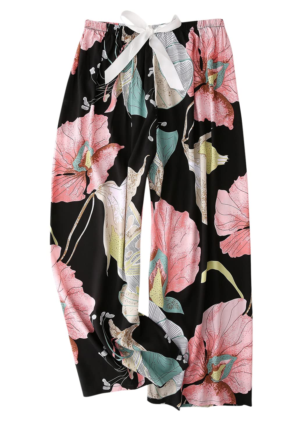 [Euyqs] ルームパンツ 広い脚 レーヨン 涼しい快適な 体型カバー リラックス ルームパンツ (M, #48)