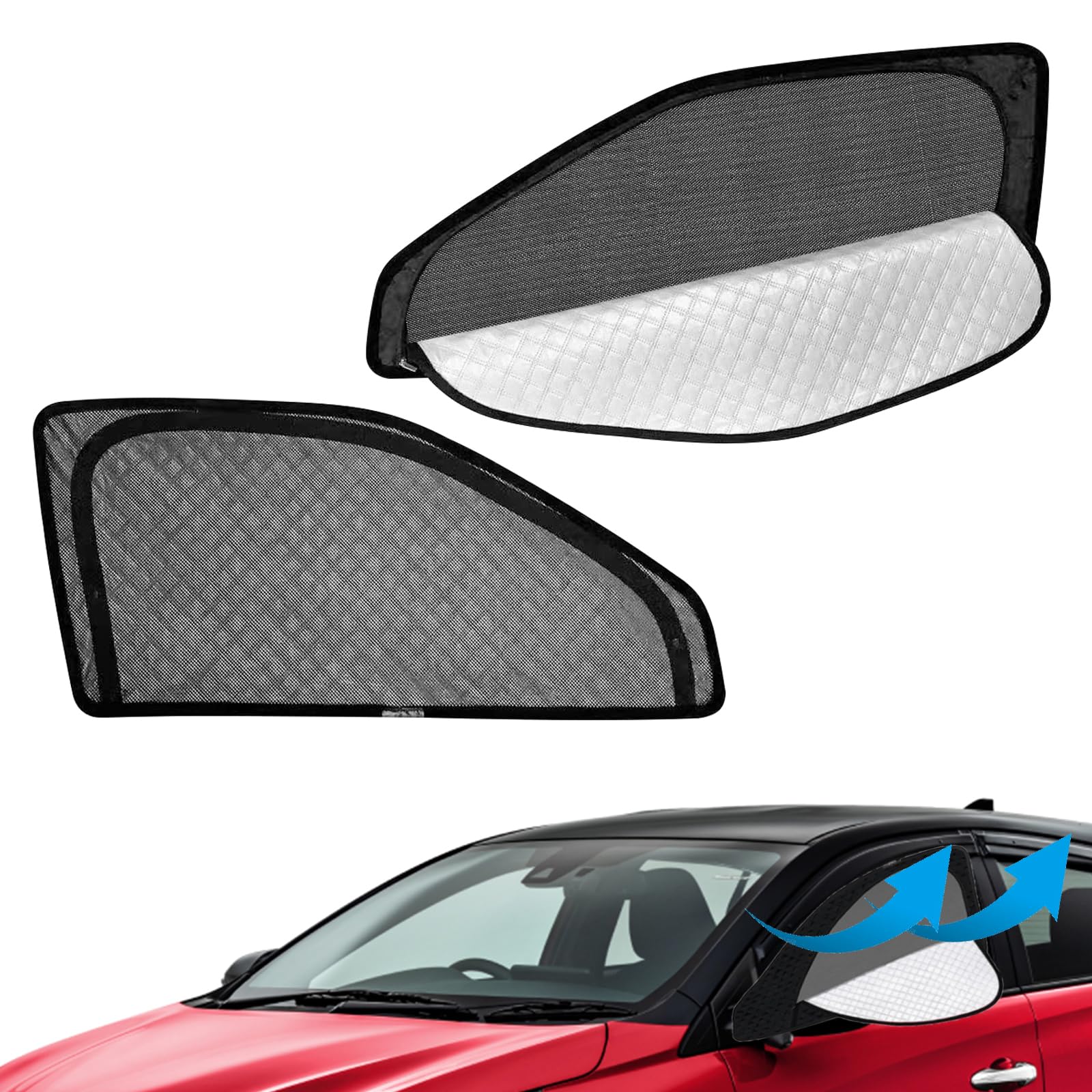 強化版 トヨタ との互換性あり ヤリス クロスサンシェード マグネット式 サイド用 車窓日よけ 車中泊 車種専用 2in1一体式 カーシェード 遮光 メッシュカーテン 車内の目隠 防蚊 日除け 通気性 UVカット 紫外線カット 虫よけ 折り畳み式 簡単着脱