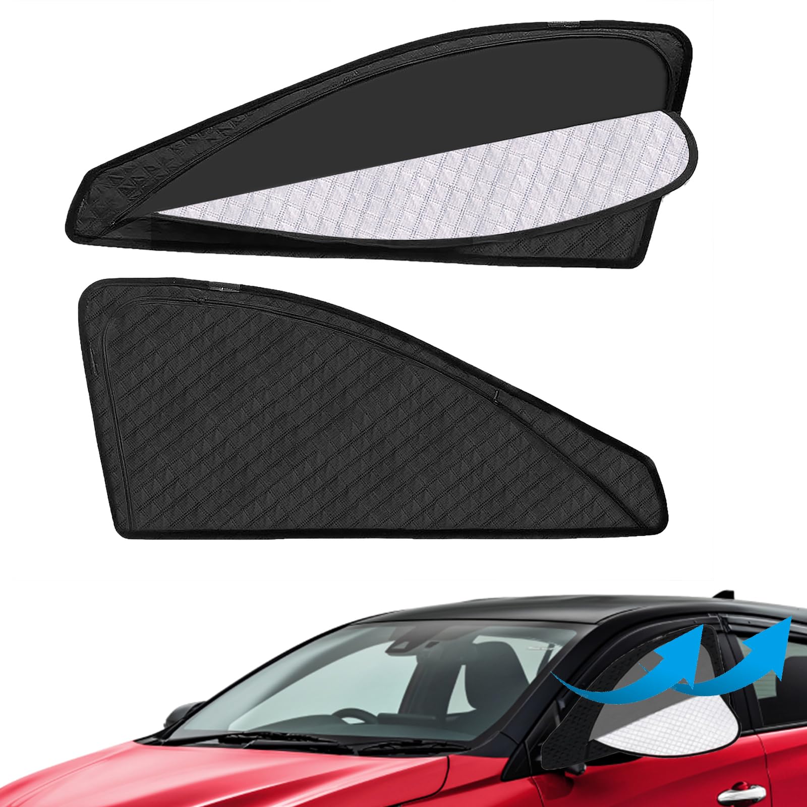 強化版 エクストレイル T33系 との互換性あり サンシェード マグネット式 サイド用 車窓日よけ 車中泊 車種専用 2in1一体式 カーシェード 遮光 メッシュカーテン 車内の目隠 防蚊 日除け 通気性 UVカット 紫外線カット 虫よけ 折り畳み式 簡単