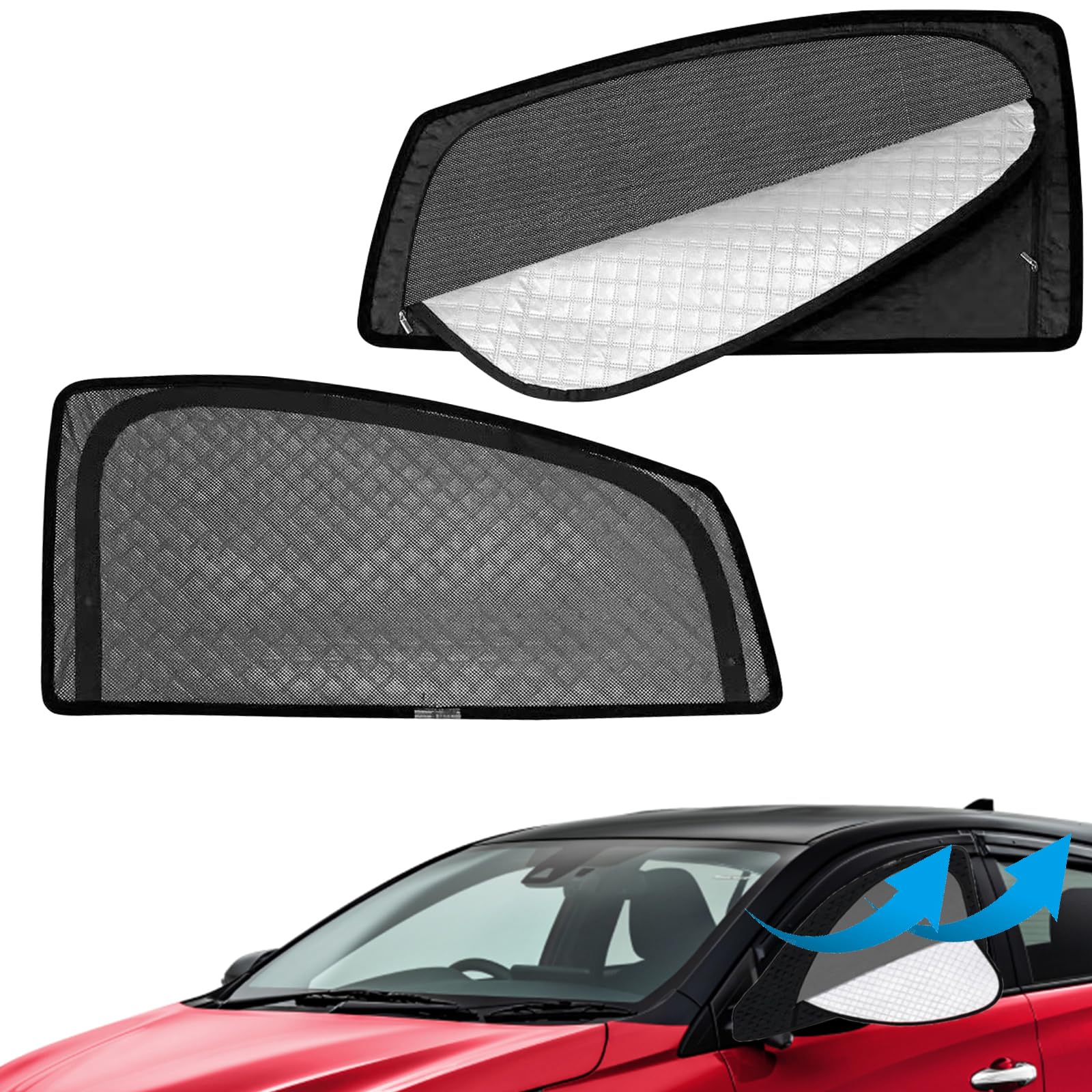 強化版 アルファード との互換性あり 30系 サンシェード マグネット式 サイド用 車窓日よけ 車中泊 車種専用 2in1一体式 カーシェード 遮光 メッシュカーテン 車内の目隠 防蚊 日除け 通気性 UVカット 紫外線カット 虫よけ 折り畳み式 簡単着脱