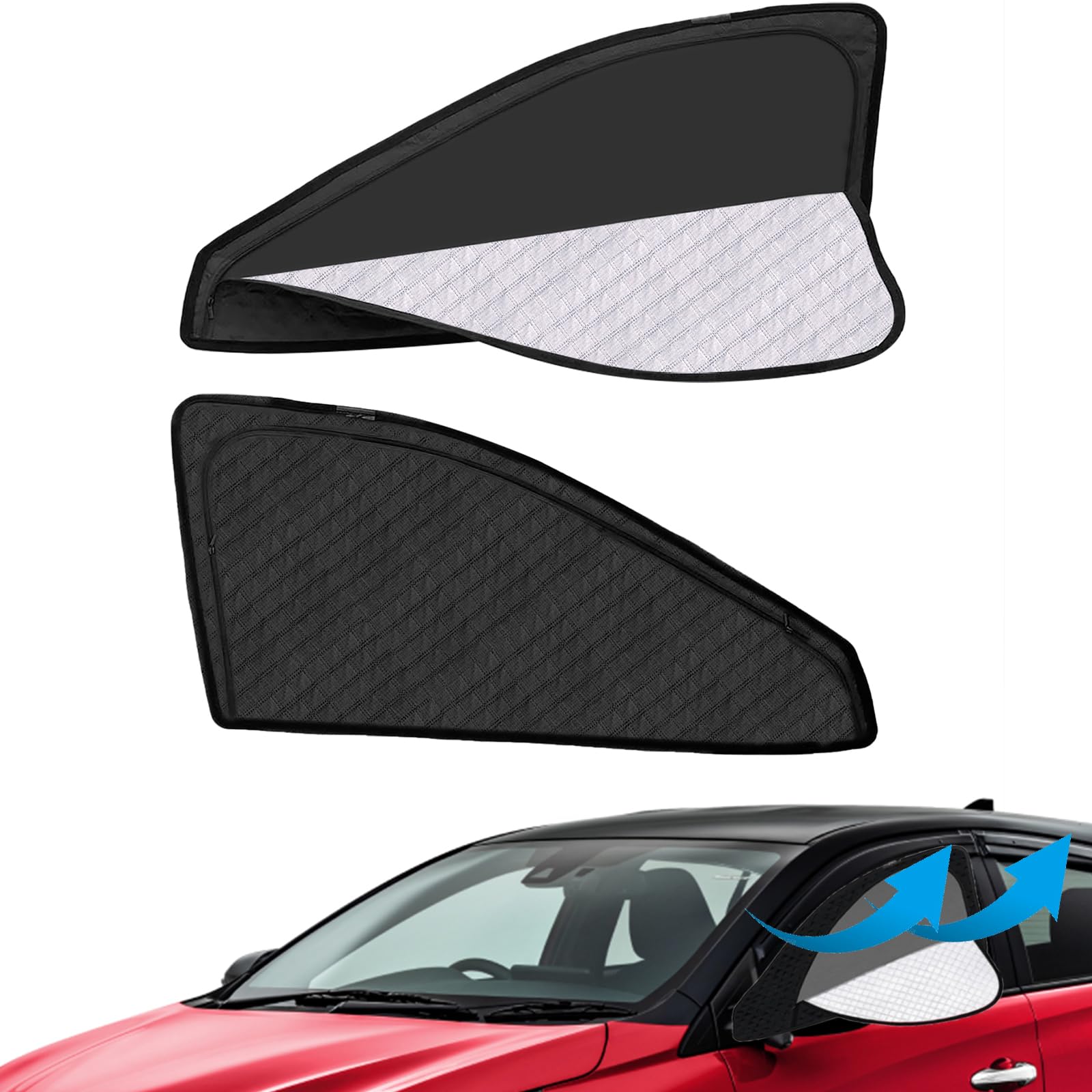 強化版 エクストレイル T32系 との互換性あり サンシェード マグネット式 サイド用 車窓日よけ 車中泊 車種専用 2in1一体式 カーシェード 遮光 メッシュカーテン 車内の目隠 防蚊 日除け 通気性 UVカット 紫外線カット 虫よけ 折り畳み式 簡単