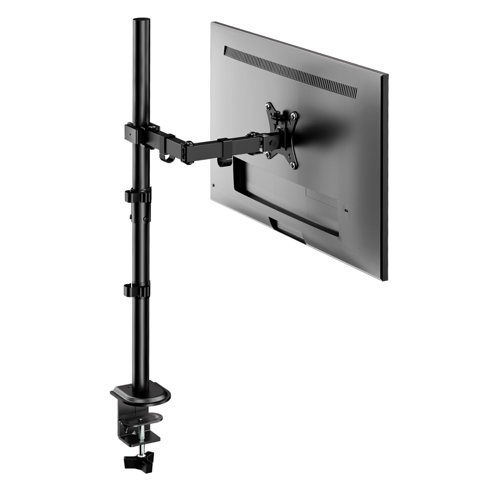 Rakuten - ACCURTEK モニターアーム ロングポール 13-35インチ対応 耐荷重9kg VESA 75x75/100x100mm クランプ式 グロメット式 角度調整 配線収納