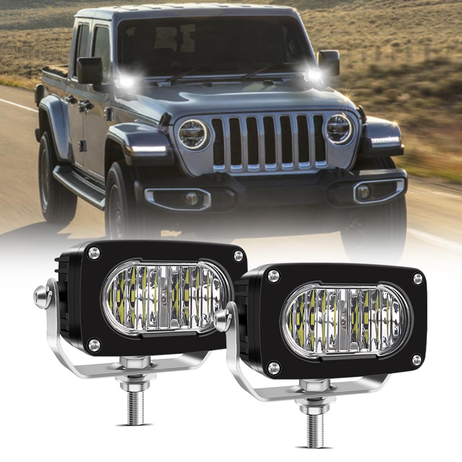 Rakuten - NORTHYUN 3インチ作業灯 広角 50W 車 ワークライトLED フラッドライト 防水 防塵 12V/24V 自動車 トラック用品 車外灯 集魚灯 駐車場灯 作業車 重機 船舶 前照灯 サーチライト 汎用作業ランプ 2個セット (ホワイト)