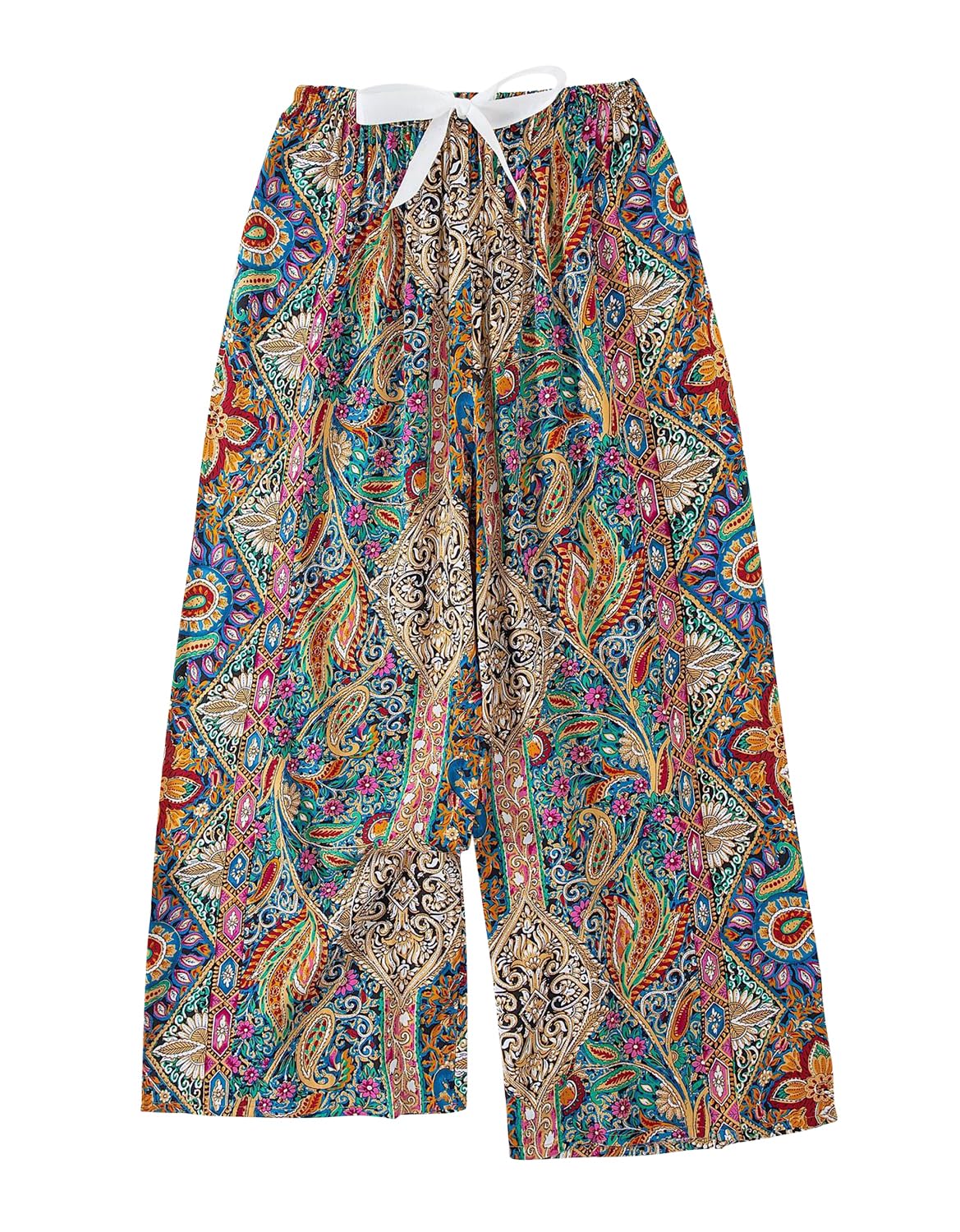 [Euyqs] ルームパンツ 広い脚 レーヨン 涼しい快適な 体型カバー リラックス ルームパンツ (#633, M)