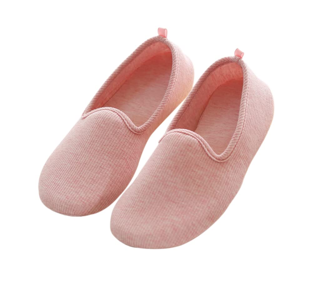 [Euyqs] 室内ばき 介護用シューズ 滑り止め コットンスリッパ (M, 1 ピンク, measurement_24_point_0_centimeters)