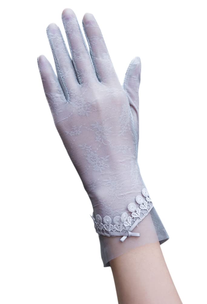 [Euyqs] レディース 手袋 uvカット おしゃれ 自転車 運転 滑止め付 日焼け対策 薄手袋夏 (#4 グレー)